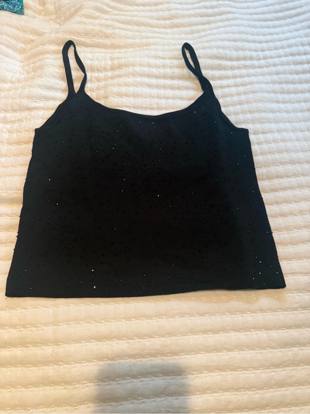 Ellen Tracy Black Sparkle Knit Camisole